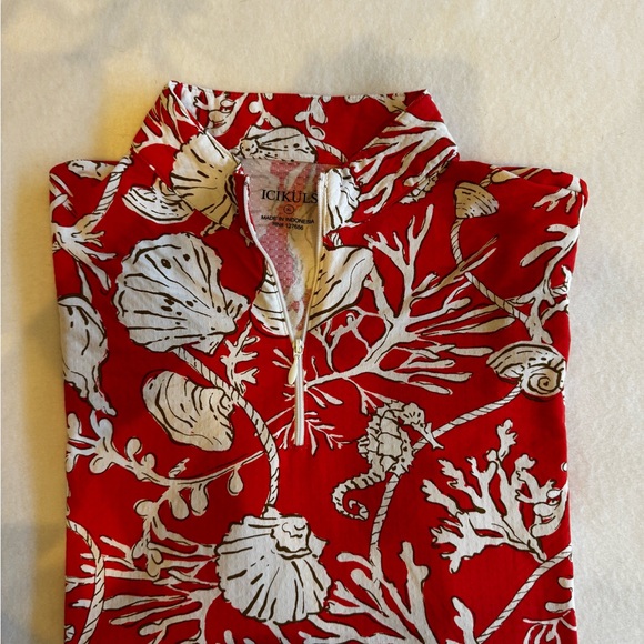 ICIKULS IBKUL Long Sleeve Tennis/Golf Performance Quarter Zip Collar Top Sz XL - Picture 9 of 9